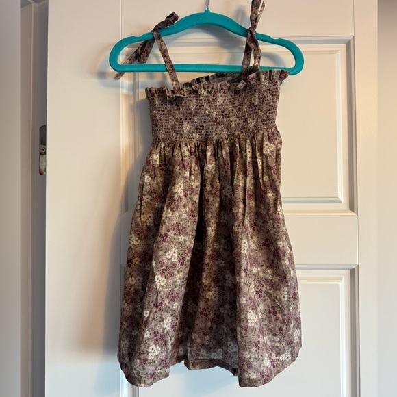 Organic Cotton Eveleigh Dress | Pansy Floral Fawn SIZE 2 - Picture 1 of 1